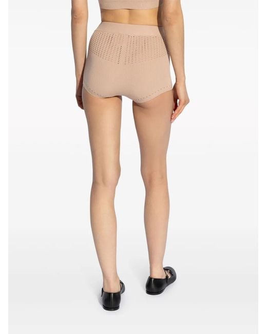 Max Mara Natural Knitted Hight-Waited Shorts