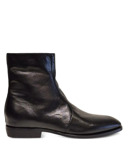 Henderson Black Leather Ankle Boots