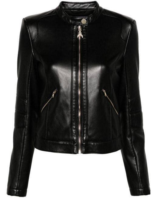 Patrizia Pepe Black Panelled Faux-leather Jacket