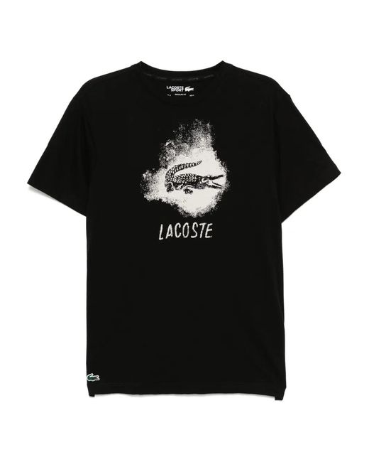 Lacoste Black Ultra Dry Graphic Sport T-Shirt for men