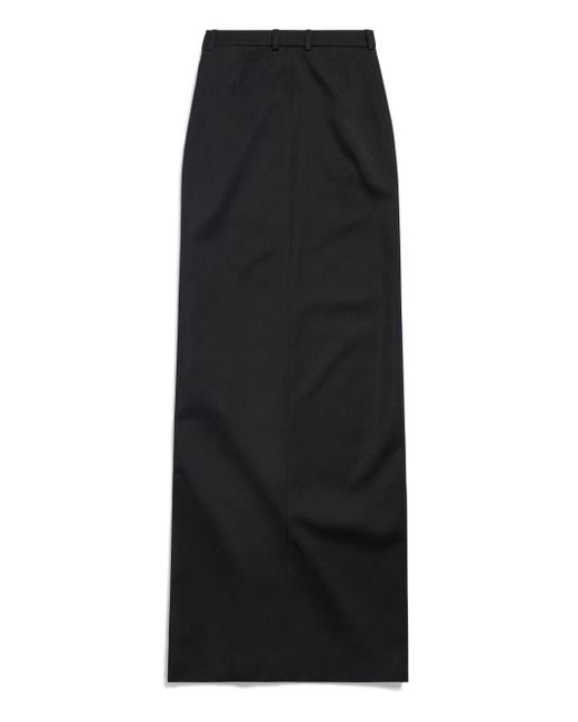 Balenciaga Black Slit Tailored Maxi Skirt