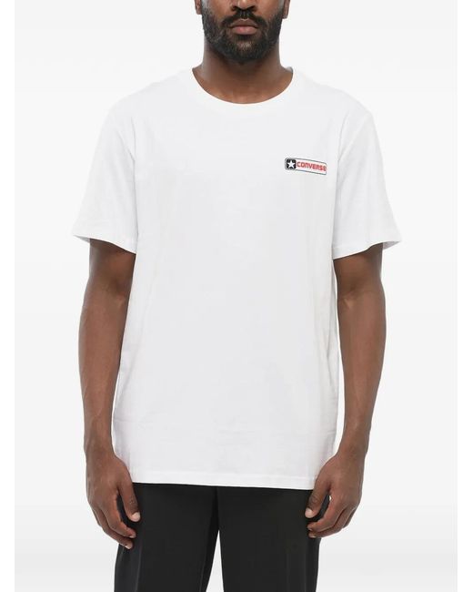 Converse White Logo-Print T-Shirt for men