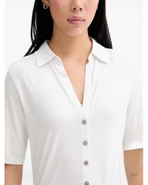 Marc O' Polo White Button-Up Short-Sleeve T-Shirt