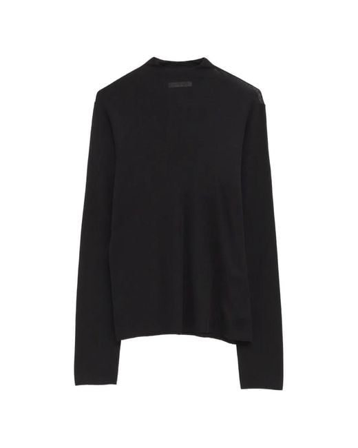 The Row Black Long-Sleeve Top