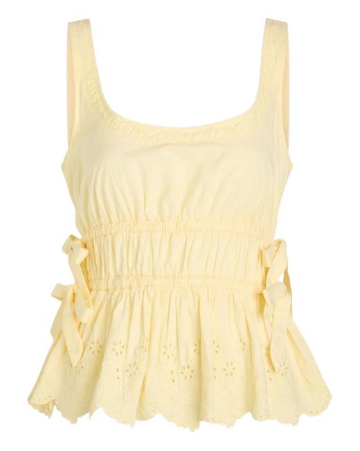 Damson Madder Natural Jade Eyelet Tie Top