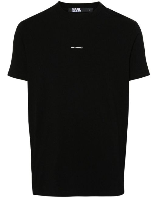Camiseta con logo Karl Lagerfeld de hombre de color Black