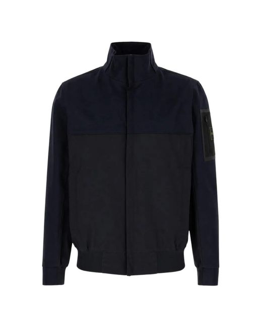 HUGO Blue Logo-Patch Zip-Up Jacket for men