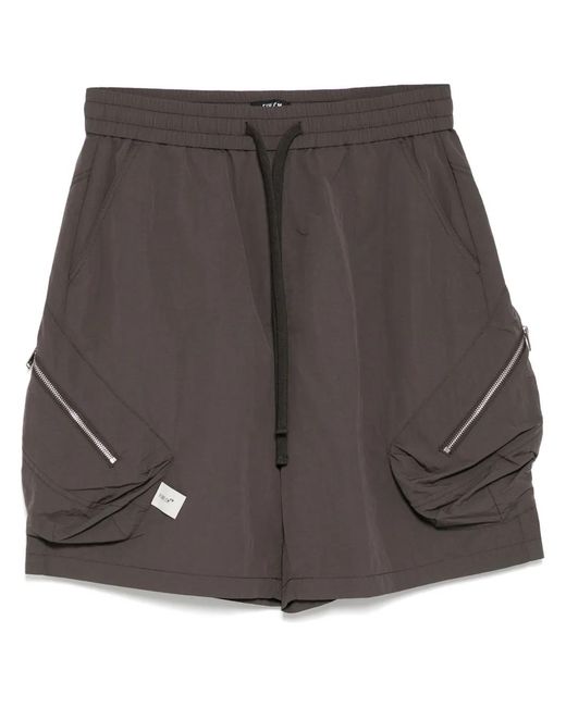 FIVE CM Gray Drawstring Cargo Shorts for men