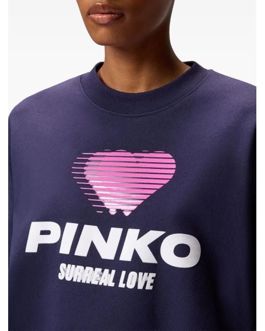 Pinko Blue Heart-Print Sweatshirt