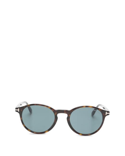 Tom Ford Gray Prescott Round-Frame Sunglasses