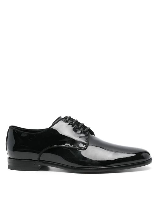 Dolce & Gabbana Black Raffaello Leather Derby Shoes