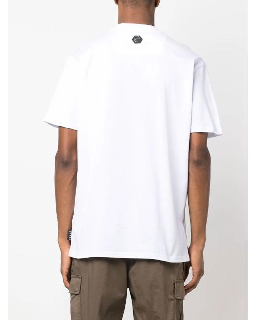Philipp Plein White Short Sleeve T-Shirt for men