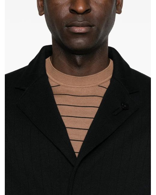 Lardini Black Notched Patch-Pocket Jacket for men