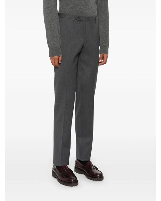 Rota Gray Pressed-Crease Tailored Trousers for men