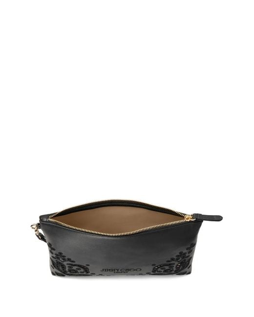 Jimmy Choo Black Zipped Flat Pouch