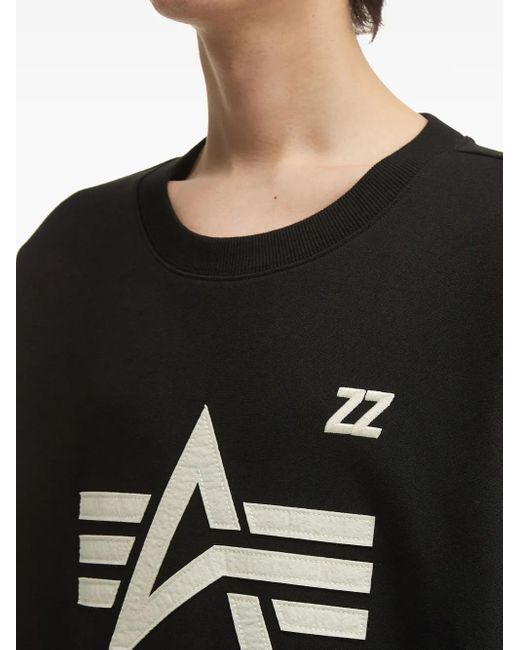 Izzue Black Logo-Printcrew Neck Sweatshirt for men