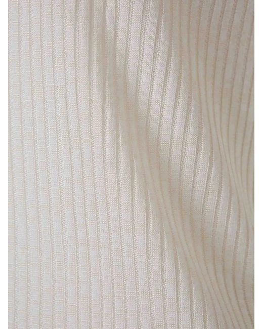 Peserico White Pull Côtelé À Manches Courtes