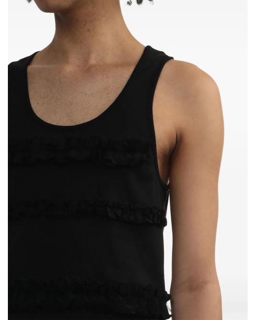 Simone Rocha Black Ruffled Tank Top for men