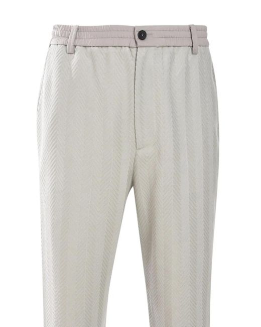 Missoni Gray Zigzag-Motif Trousers for men