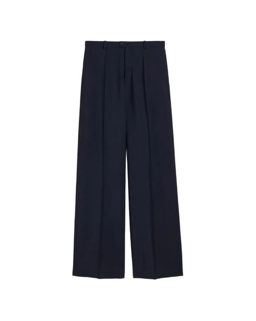 Jil Sander Blue Wool Canvas Trousers for men