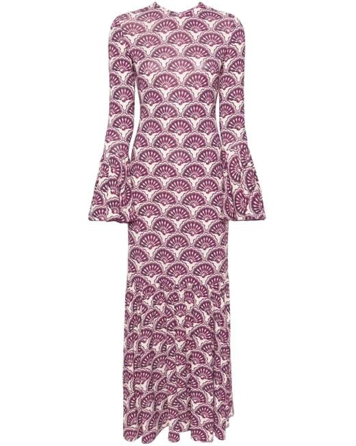 LaDoubleJ Maxi-jurk Met Print in het Purple