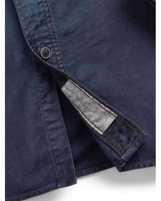 RRL Blue Cameron Cotton-Linen Shirt for men