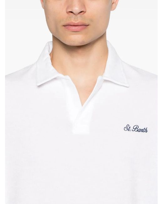 Mc2 Saint Barth White Jeremy Terry-Cloth Polo Shirt for men