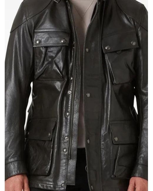 Belstaff Black Trialmaster Leather Jacket for men