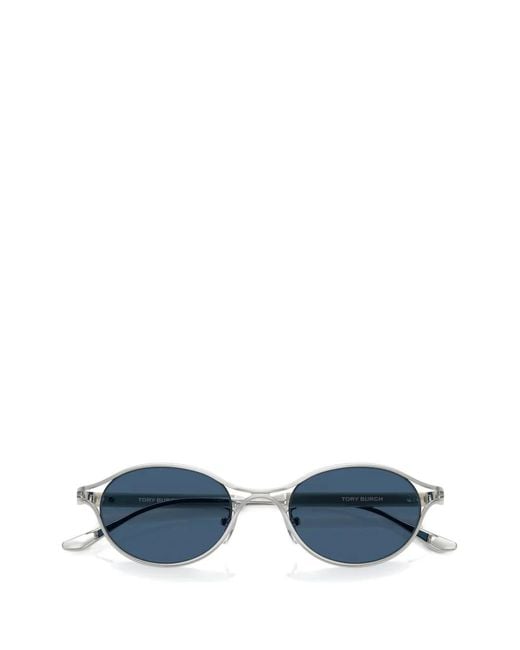 Tory Burch Blue Deco Oval-Frame Sunglasses