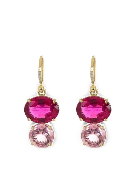 Irene Neuwirth Pink Embellished Drop Earrings