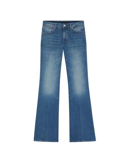 Boss Blue Low-Rise Bootcut Jeans