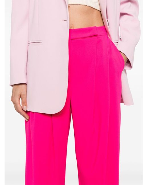 Pantalon ample à détails de plis Pinko en coloris Pink