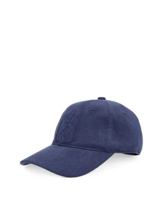 Patrizia Pepe Blue Logo-Embroidered Corduroy Baseball Cap