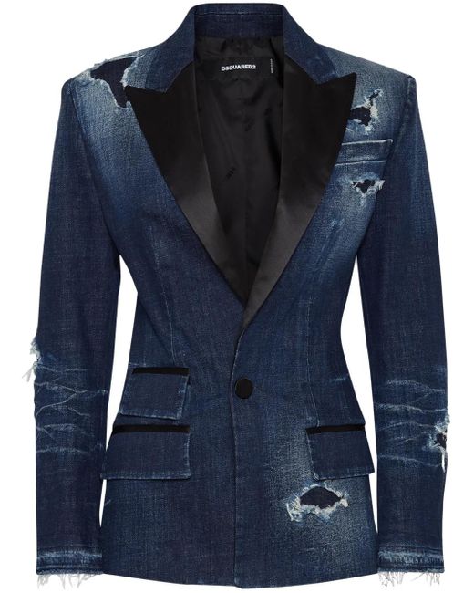 Blazer vaquero con efecto envejecido DSquared² de color Blue