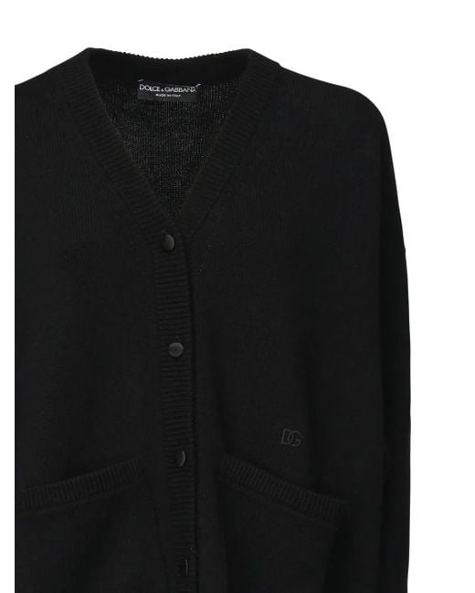 Dolce & Gabbana Black Buttoned Patch-Pocket Cardigan