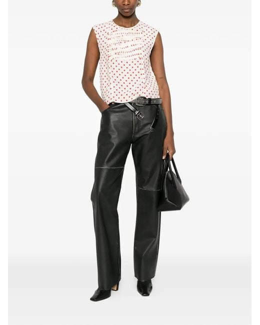 N°21 Pink Polka-Dot-Pattern Blouse