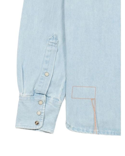 Fortela Blue Texj Western Denim Shirt for men