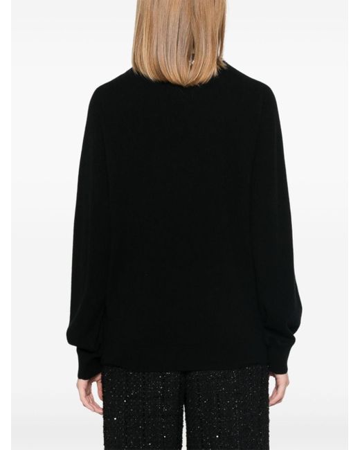 Maje Black Rhinestone-Embellished Sweater