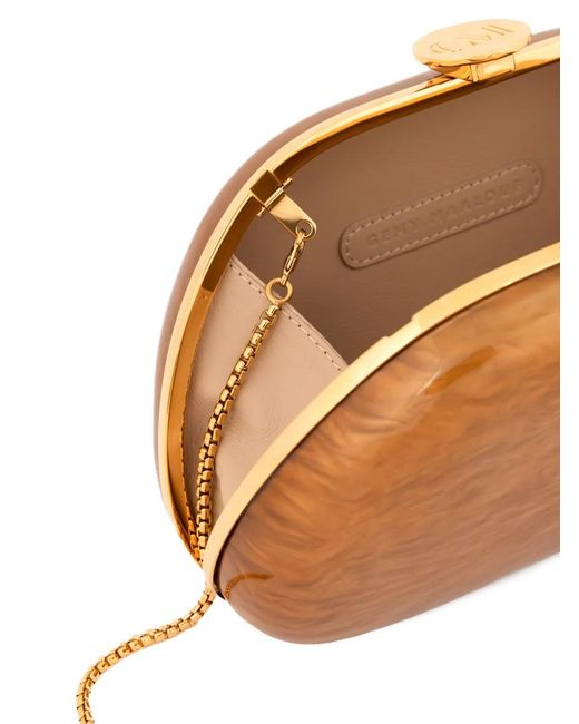 Gemy Maalouf Metallic Chain-Strap Clutch Bag