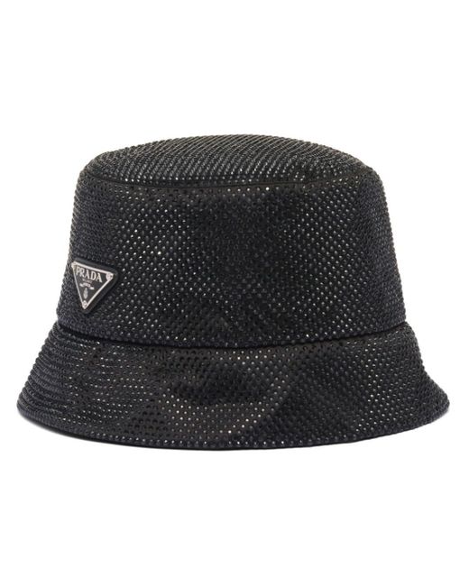 Sombrero de pescador con logo Prada de color Black