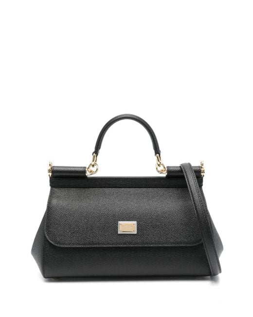Dolce & Gabbana Sicily レザーハンドバッグ M Black