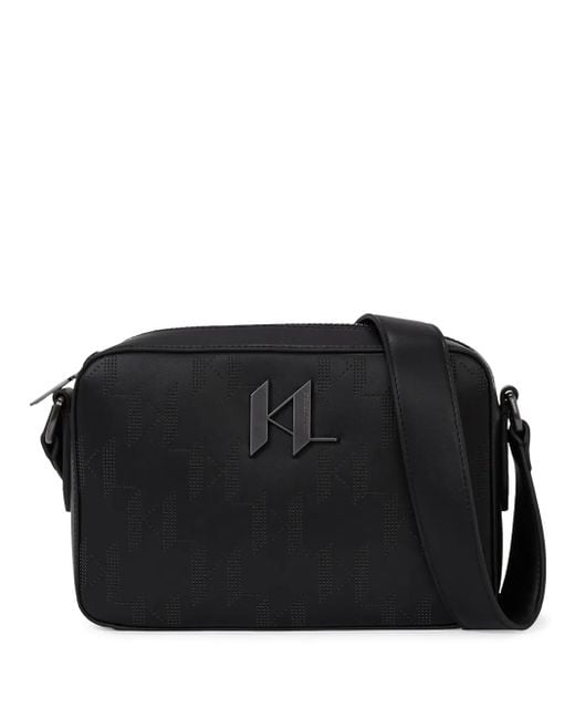 メンズ Karl Lagerfeld K/plak ショルダーバッグ Black