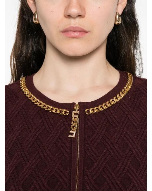 Elisabetta Franchi Red Chain-Embellished Mini Dress