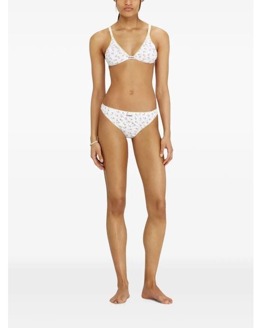 DIESEL White String En Coton Avec Imprimé Floral All-Over