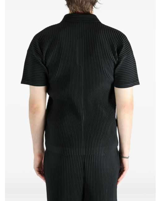 Homme Plissé Issey Miyake Black Basics Pleated Polo for men
