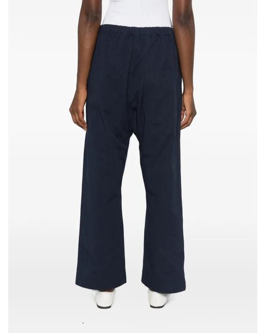 Sofie D'Hoore Blue Elasticated Straight-Leg Trousers