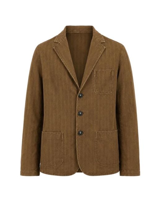 Massimo Alba Brown Baglietto Single-Breasted Jacket for men
