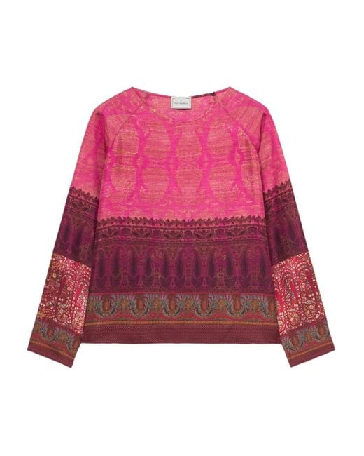 Pierre Louis Mascia Red Paisley-Print Shirt
