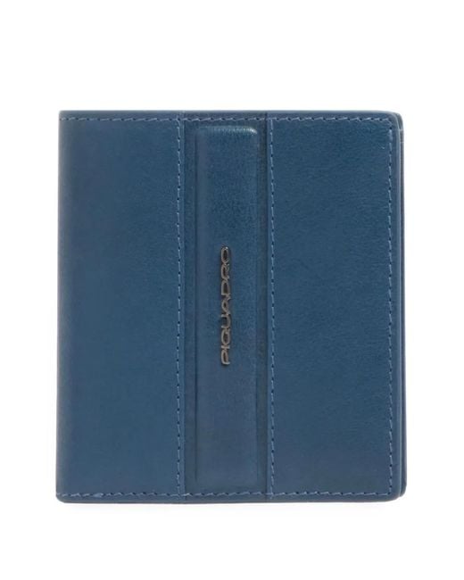 Piquadro Blue Logo-Plaque Bifold Wallet for men