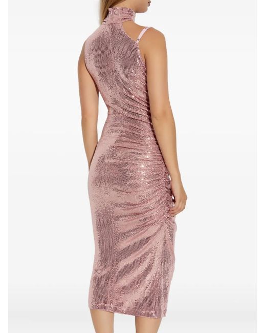 Abito Con Paillettes di Versace Jeans Couture in Pink